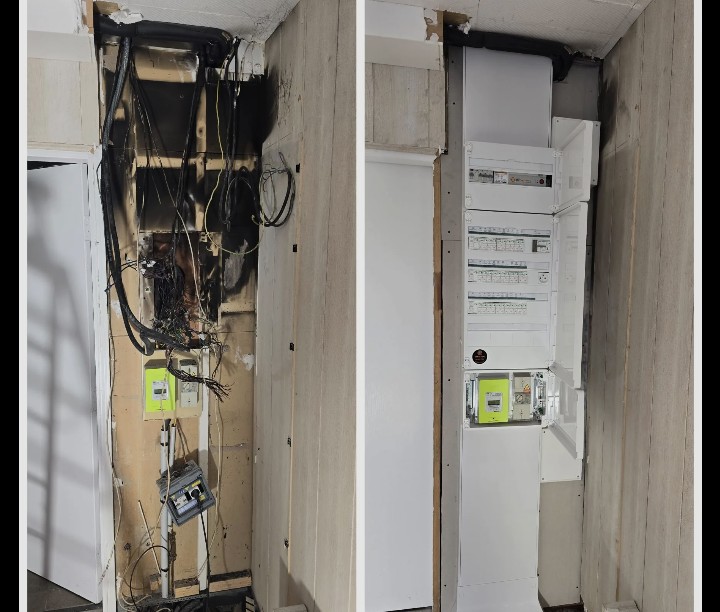 Tableau électrique avant / après remplacement complet
